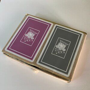 Barclay Bridge Supplies vintage double card deck purple and gray Kings